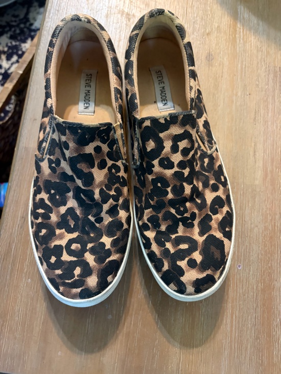 Steve Madden Shoes - Steve Madden Leopard Print Slip-On Sneakers - Tan/Black